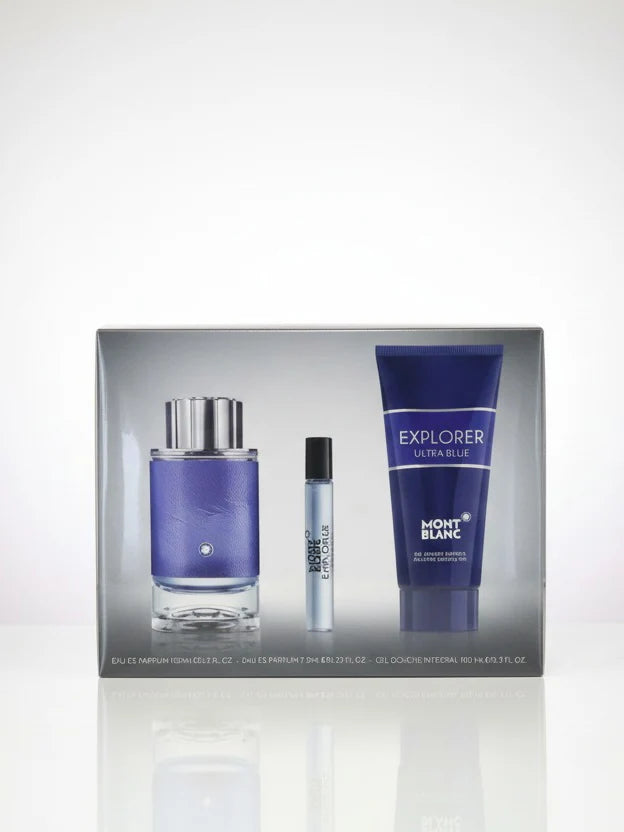 Montblanc Explorer Ultra Blue Gift Set for Men 3 Piece Fragrance Set